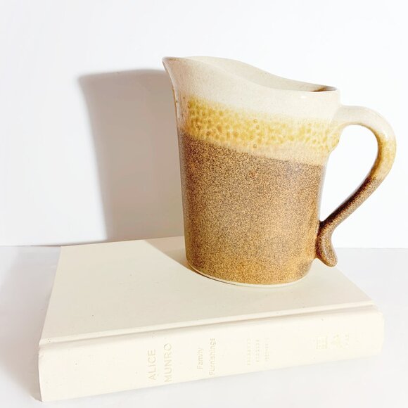 Vintage Stoneware Art Pottery Water Pitcher / Milk Jug / Vase / Made in Canada - Picture 7 of 11